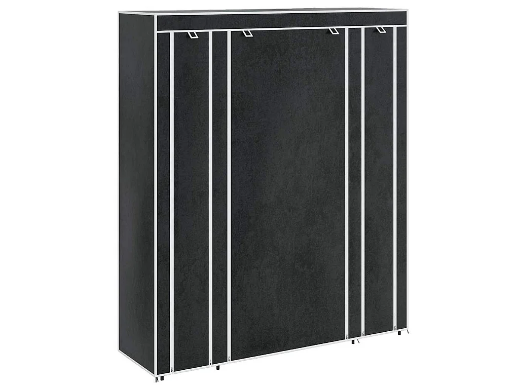 Armadio in Tessuto con Scomparti e Aste 45x150x176 cm Nero