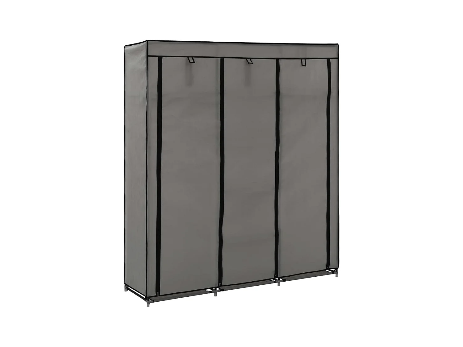 Kledingkast met vakken en stangen 150x45x175 cm stof grijs