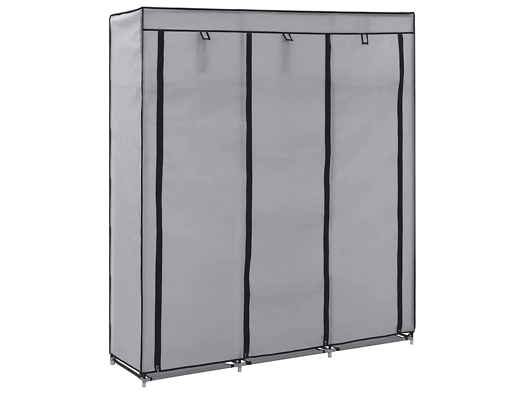 Armoire avec compartiments et barres Gris 150x45x175 cm Tissu