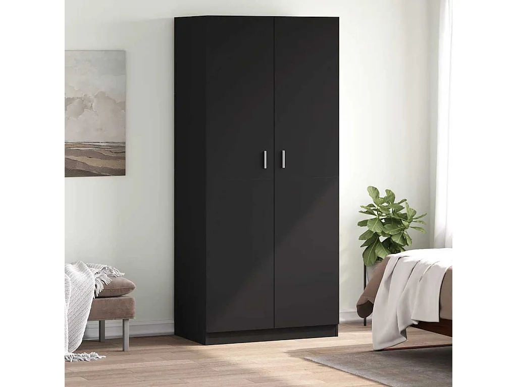 Garde-robe Noir 90x52x200 cm Bois d’ingénierie