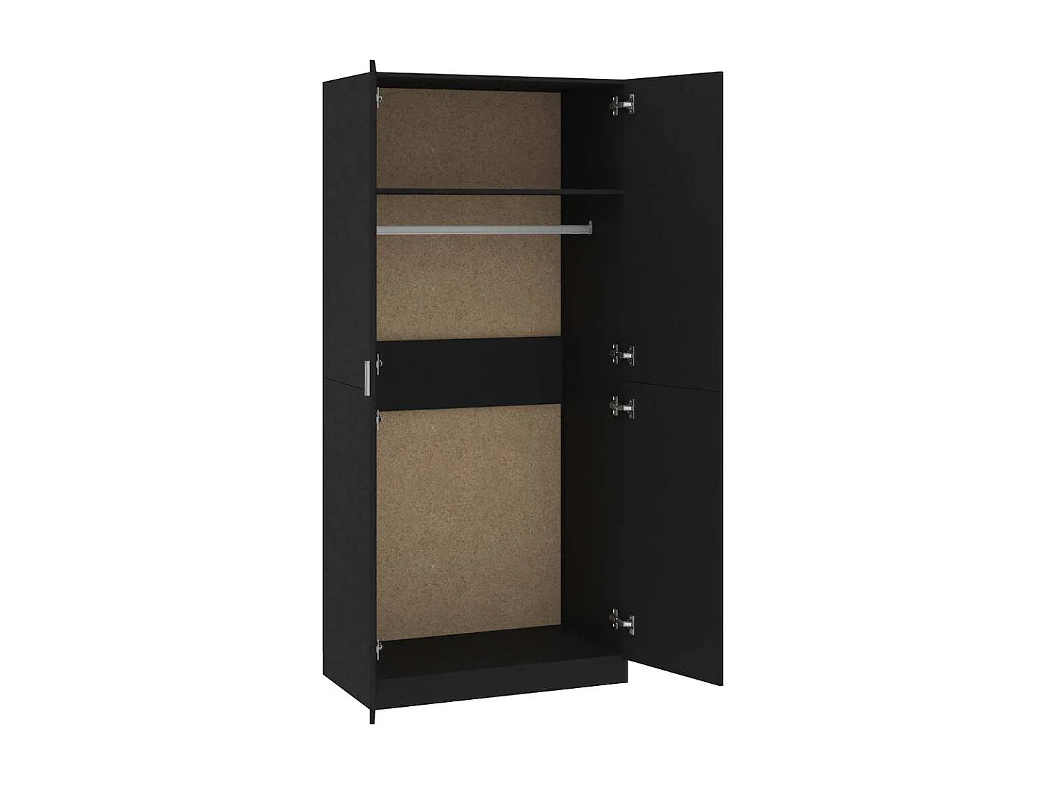 Garde-robe Noir 90x52x200 cm Bois d’ingénierie