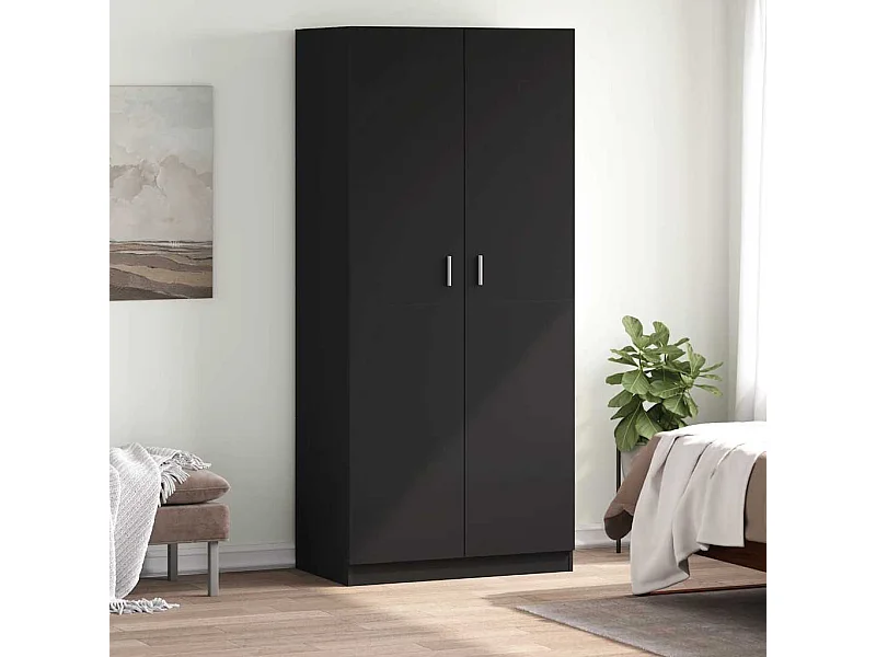 Garde-robe Noir 90x52x200 cm Bois d’ingénierie