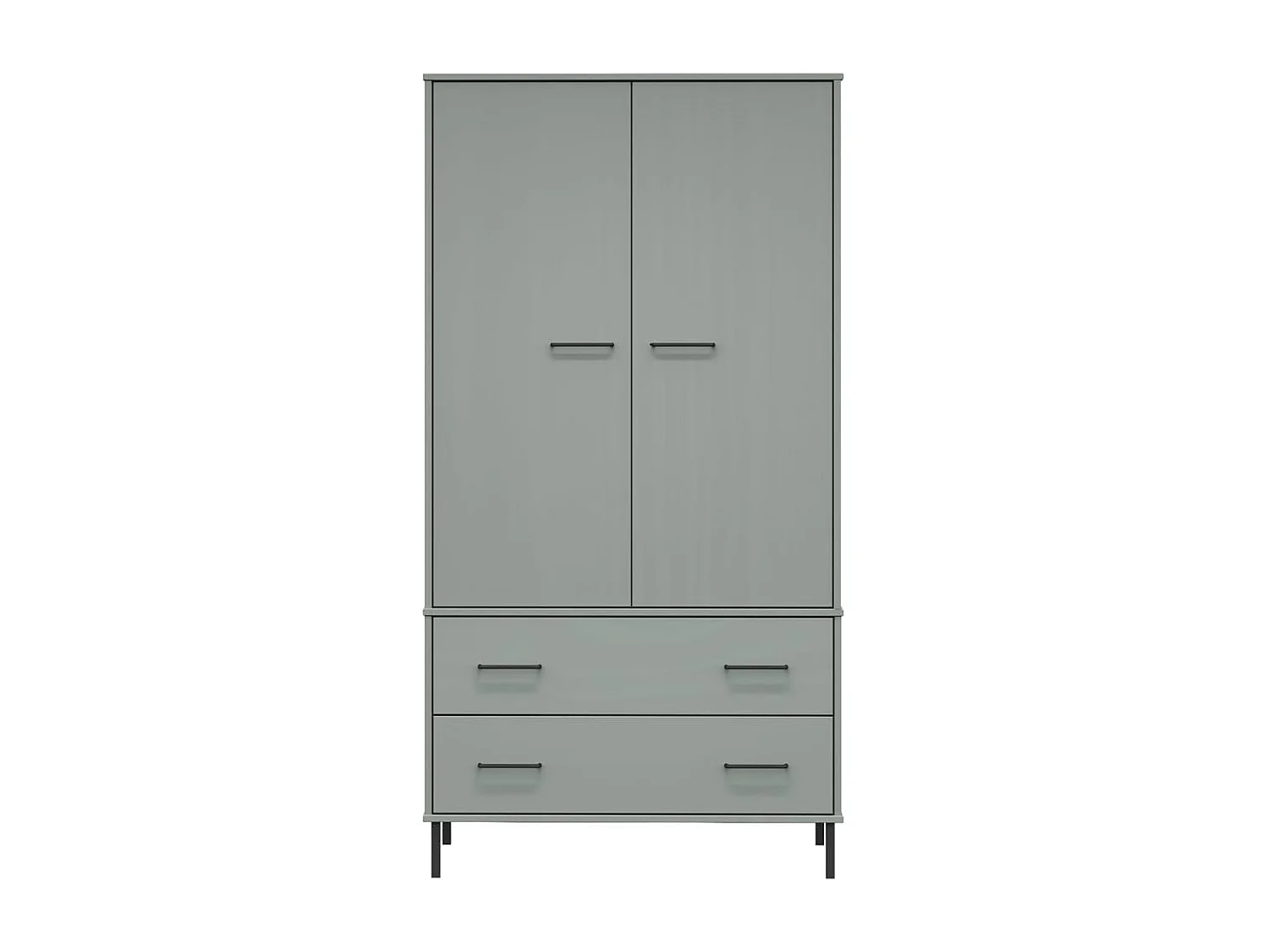 Garde-robe avec pieds en métal Gris 90x55x172,5 cm Bois OSLO