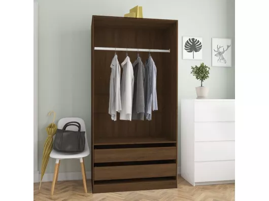 Kauf Unique Kleiderschrank Braun Eiche-Optik 100x50x200 cm Holzwerkstoff