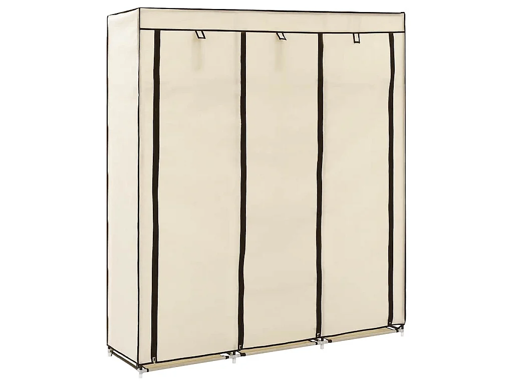 Armoire avec compartiments et barres Crème 150x45x175 cm Tissu