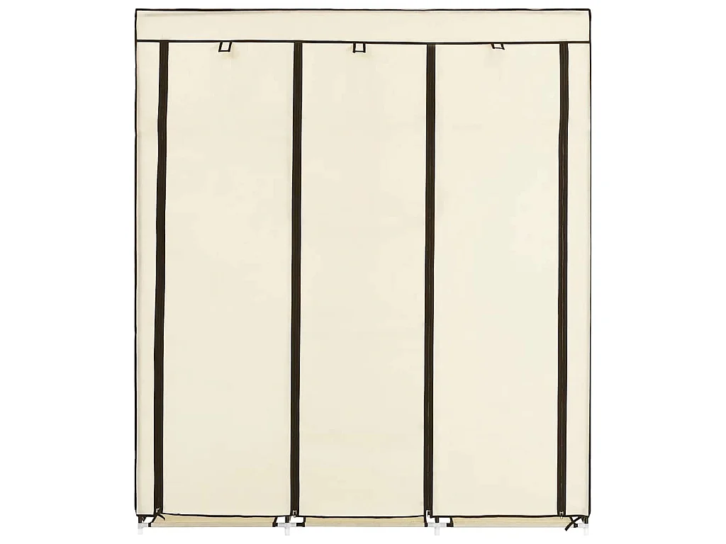 Armoire avec compartiments et barres Crème 150x45x175 cm Tissu