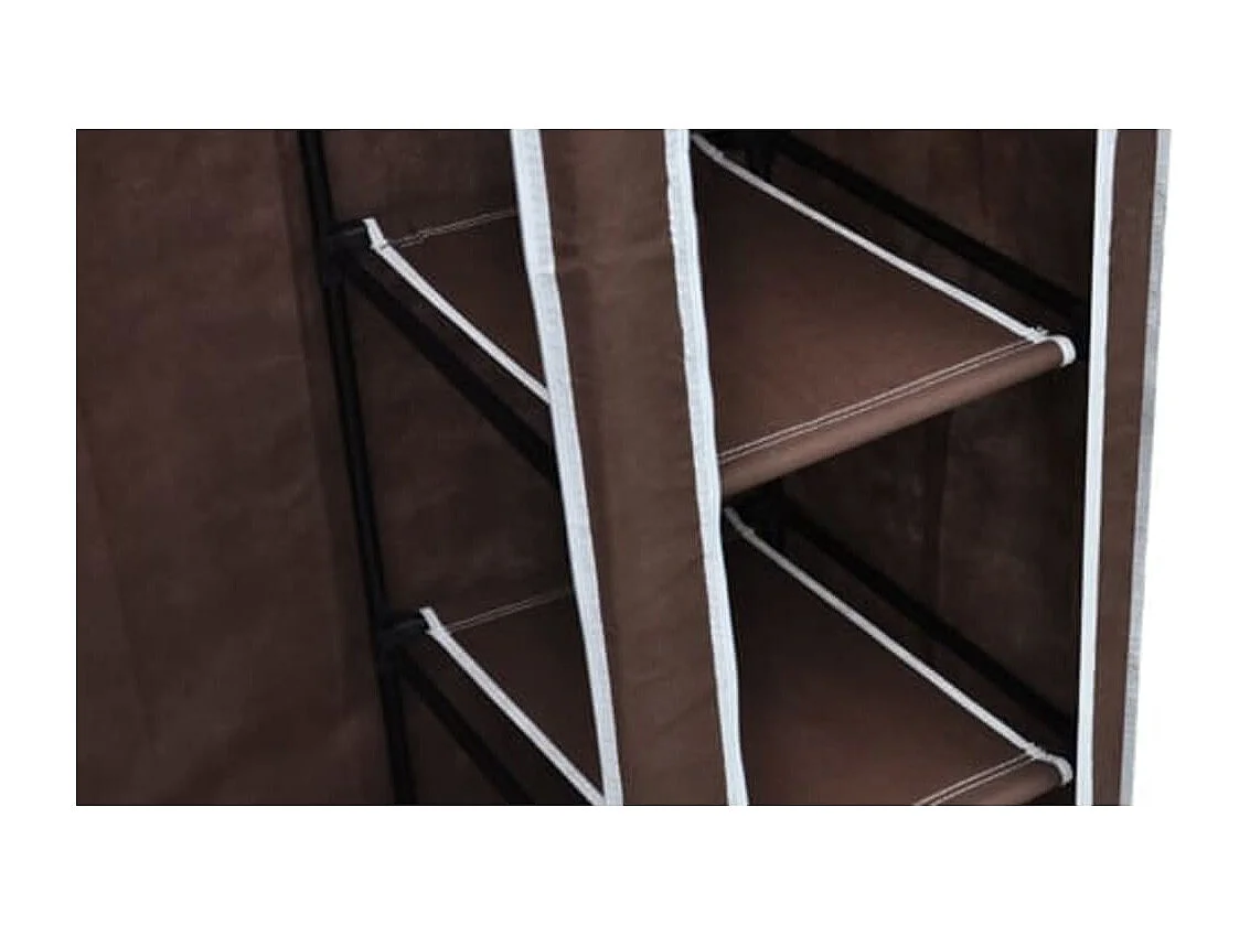 Garde-robe en tissu 2 pcs Marron