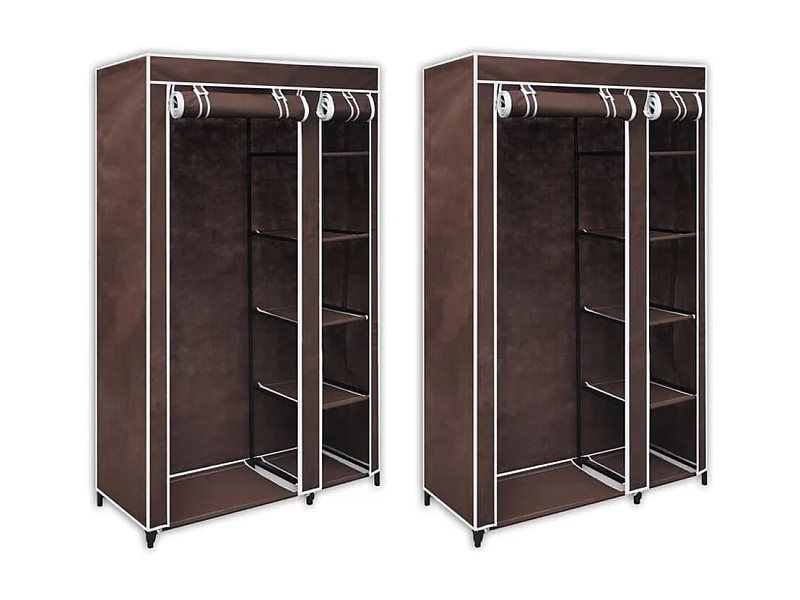 Roupeiros de tecido 2 pcs castanho