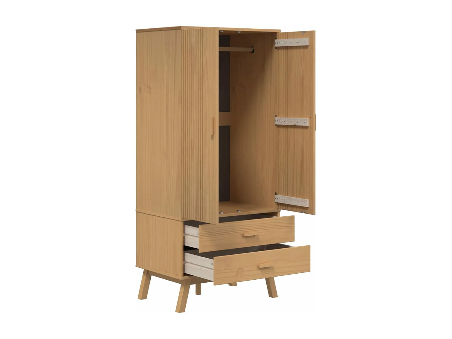 Kledingkast OLDEN 76,5x53x172 cm massief grenenhout bruin