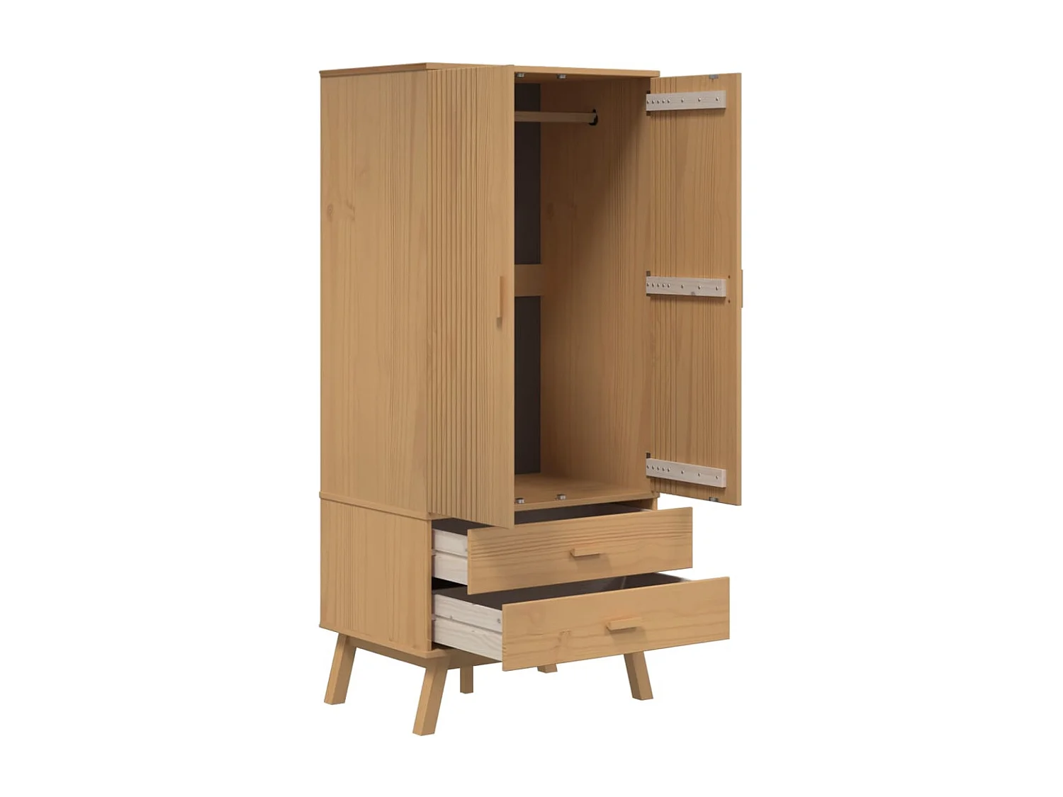 Kledingkast OLDEN 76,5x53x172 cm massief grenenhout bruin