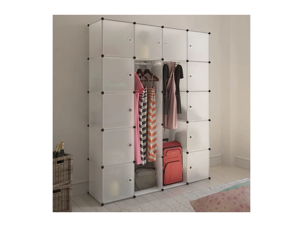 Armoire modulaire 14 compartiments blanc 37 x 146 x 180,5 cm