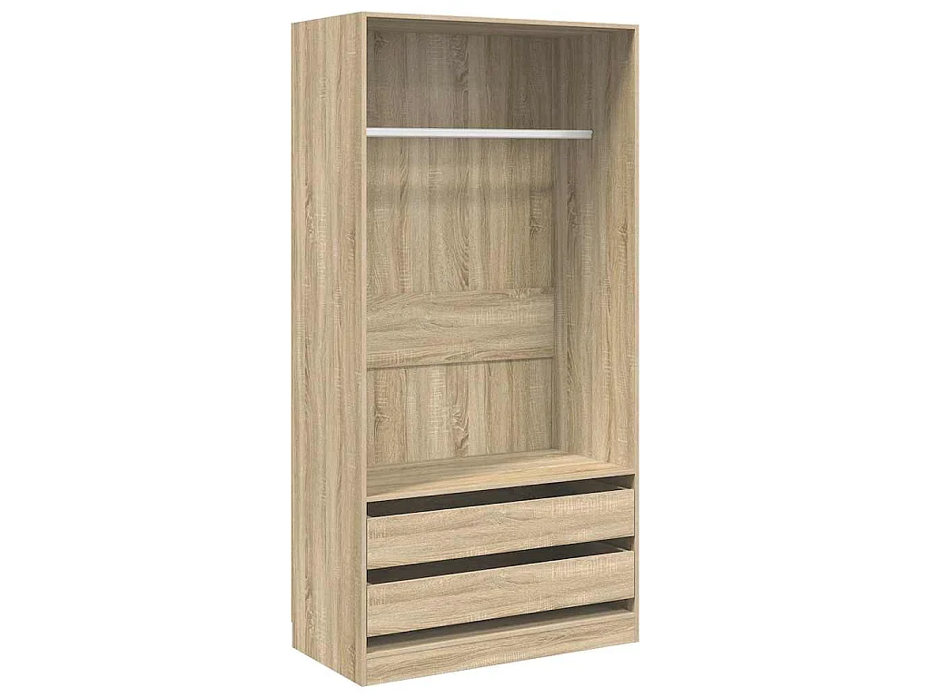 Armario madera contrachapada color roble Sonoma 100x50x200 cm