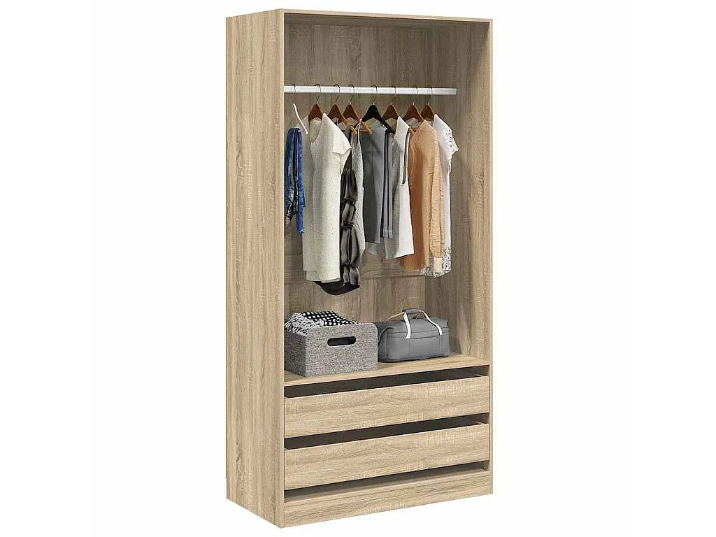 Kleiderschrank Sonoma-Eiche 100x50x200 cm Holzwerkstoff