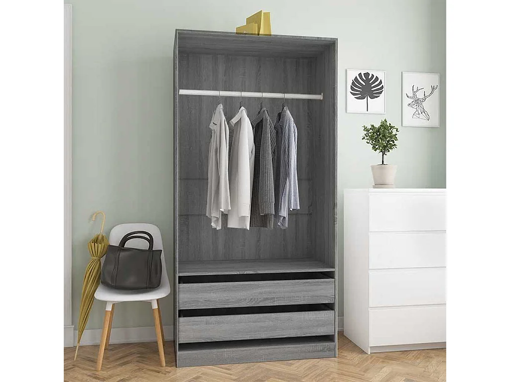 Garde-robe Sonoma gris 100x50x200 cm Bois d'ingénierie