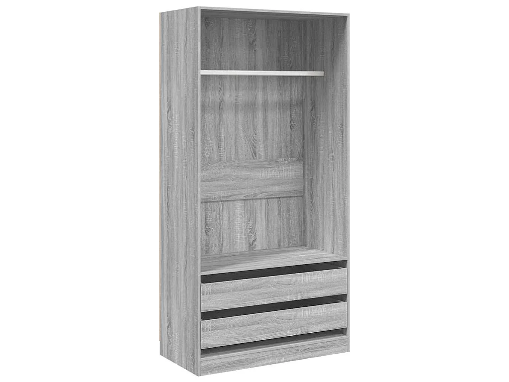 Armadio Grigio Sonoma 100x50x200 cm in Legno Multistrato
