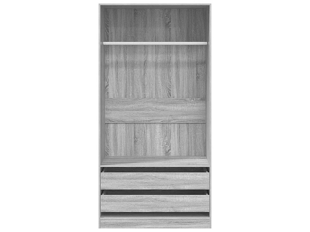 Armadio Grigio Sonoma 100x50x200 cm in Legno Multistrato
