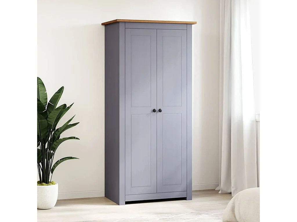 Kleiderschrank Grau 80x50x171,5 cm Kiefernholz Panama