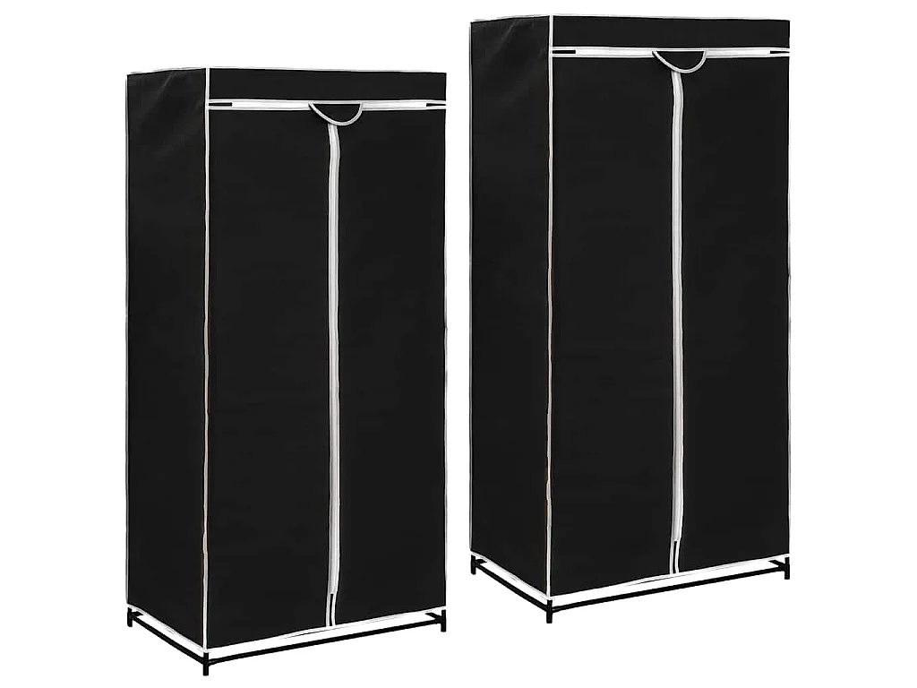 Roupeiros 2 pcs 75x50x160 cm preto