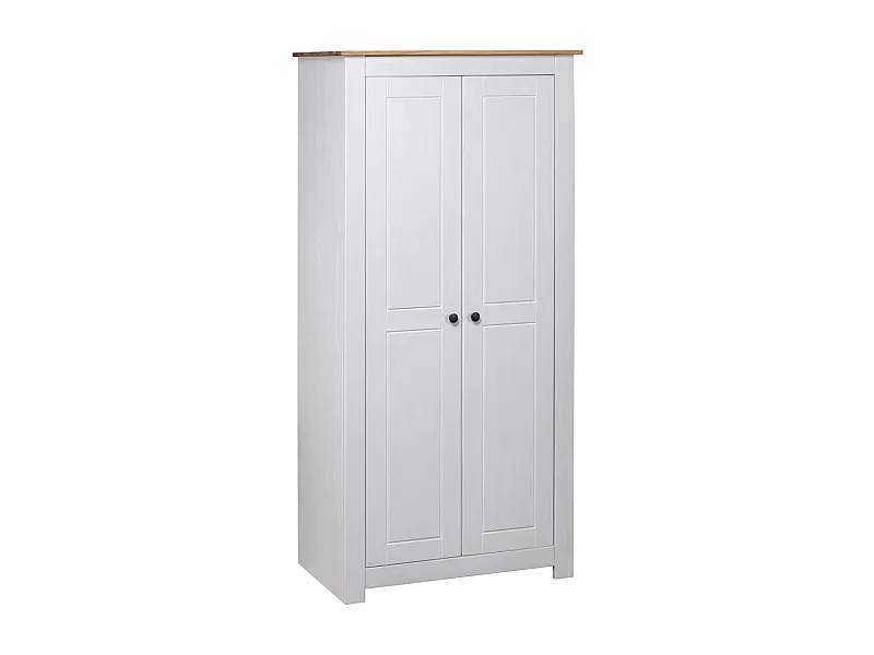 Kleiderschrank Weiß 80×50×171,5 cm Kiefer Massiv Panama Serie
