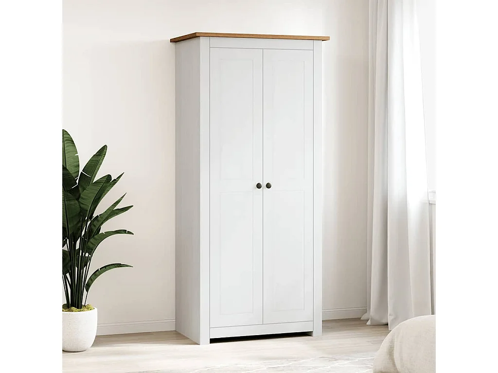 Roupeiro branco 80x50x171,5 cm pinho Panamá maciço