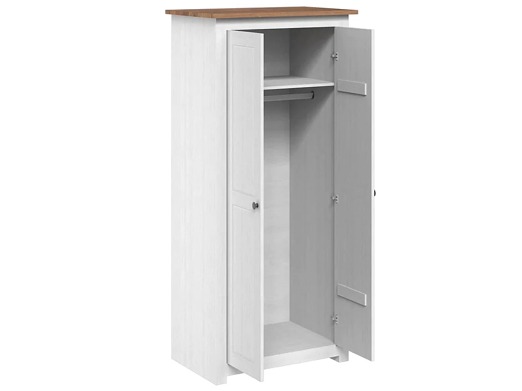 Roupeiro branco 80x50x171,5 cm pinho Panamá maciço