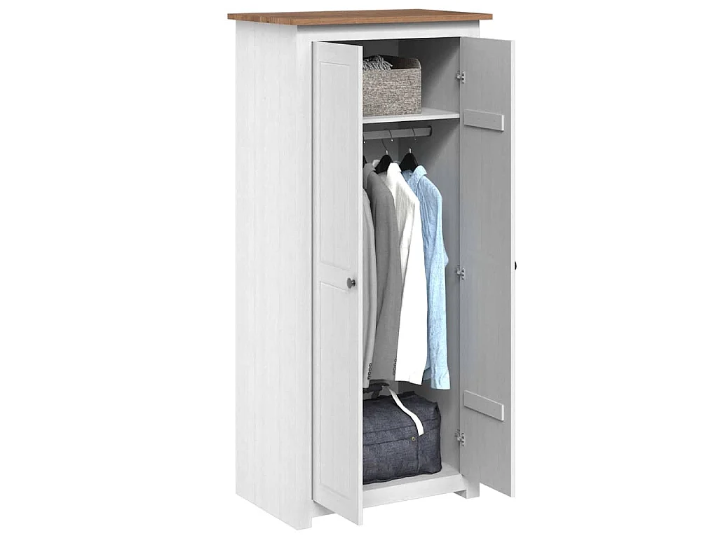 Garde-robe Blanc 80x50x171,5 cm Pin massif Assortiment Panama
