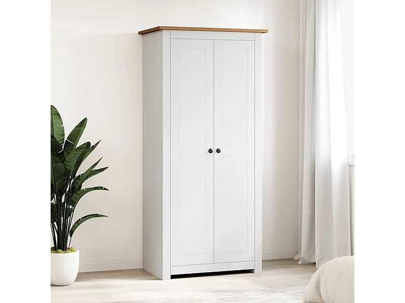 Armadio Bianco 80x50x171,5 cm Legno Massello Pino Panama Range