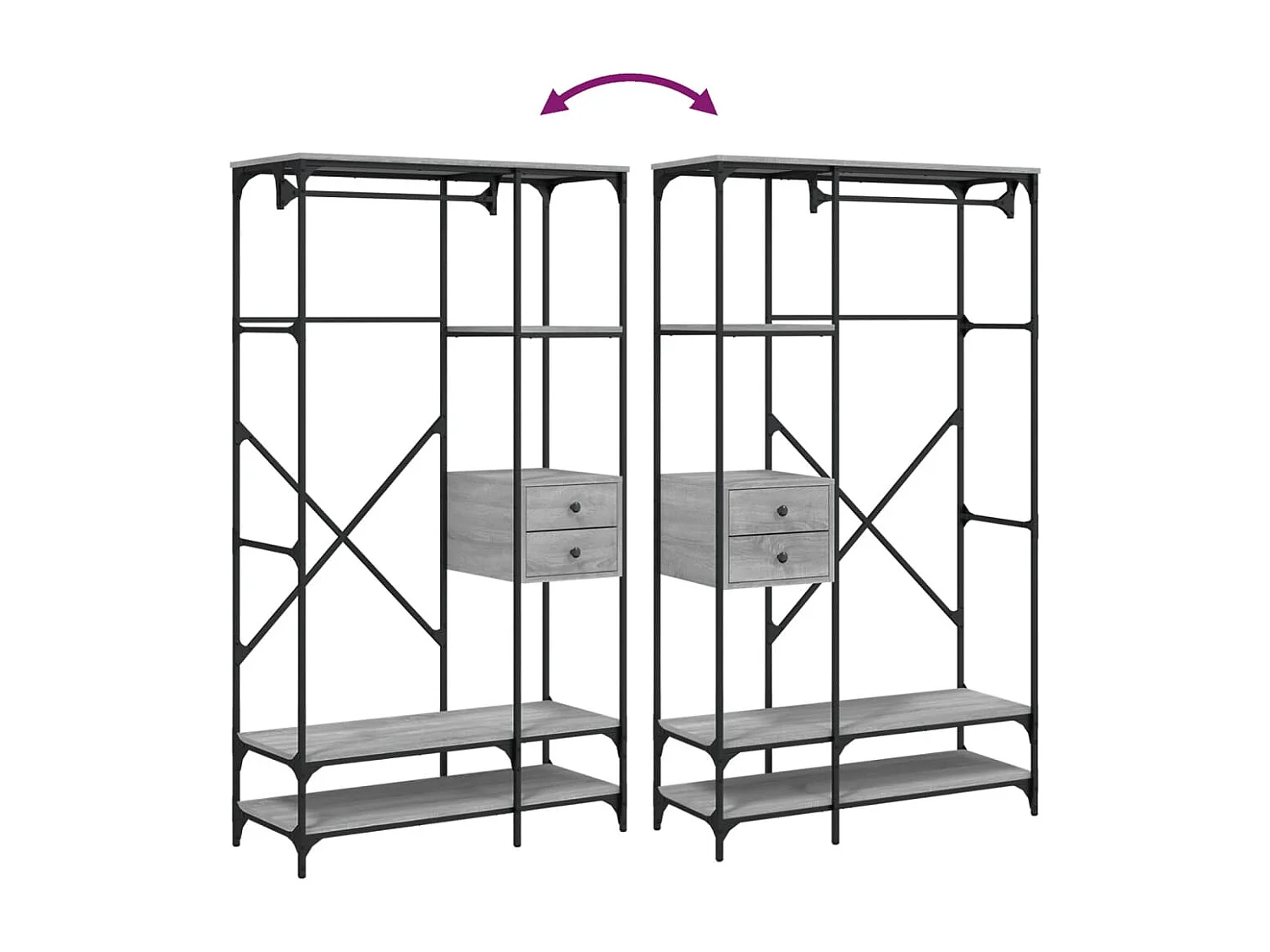 Armoire à tiroirs sonoma gris 100x40x180 cm bois d'ingénierie