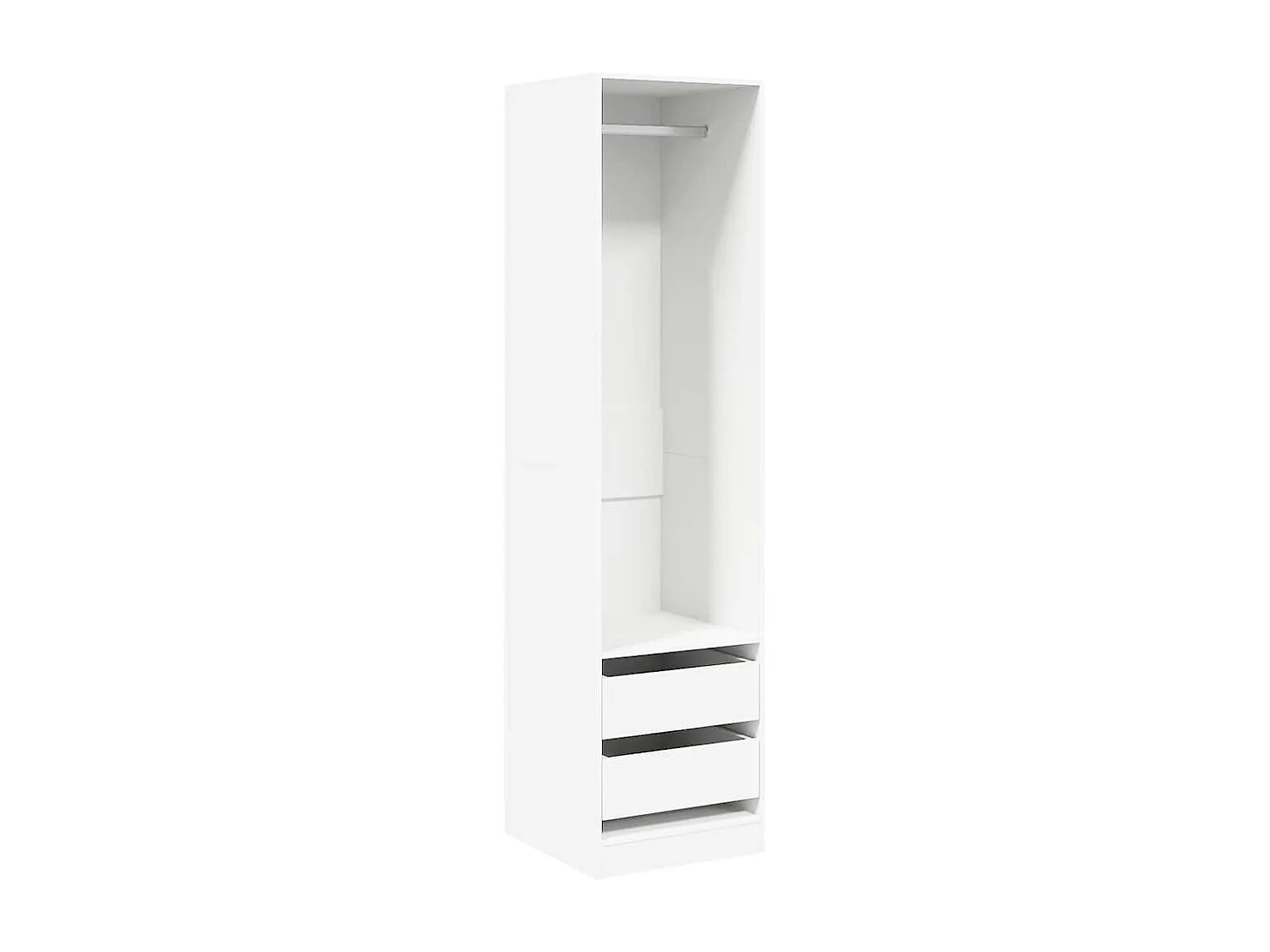Armadio con Cassetti Bianco 50x50x200 cm in Legno Multistrato