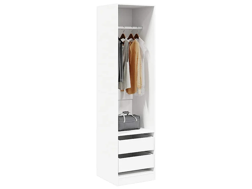 Garde-robe avec tiroirs Blanc 50x50x200 cm Bois d'ingénierie