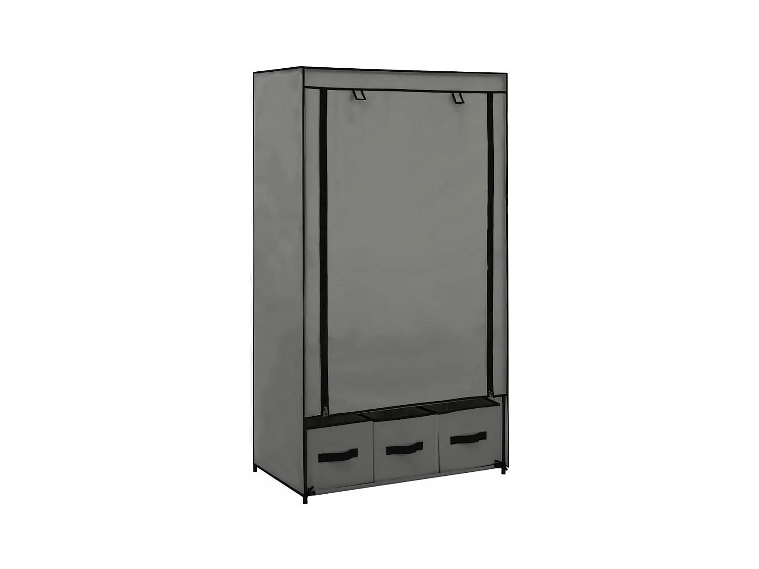 Kledingkast 87x49x159 cm stof grijs