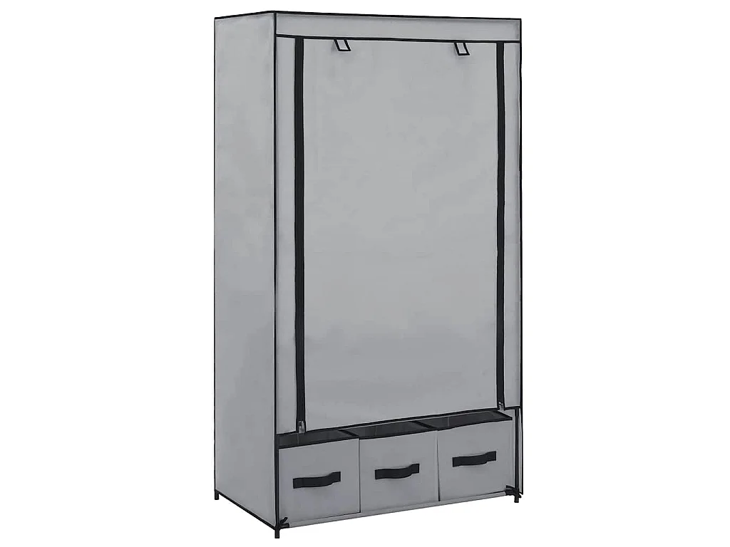 Roupeiro 87x49x159 cm tecido cinzento