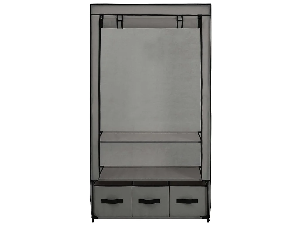 Roupeiro 87x49x159 cm tecido cinzento