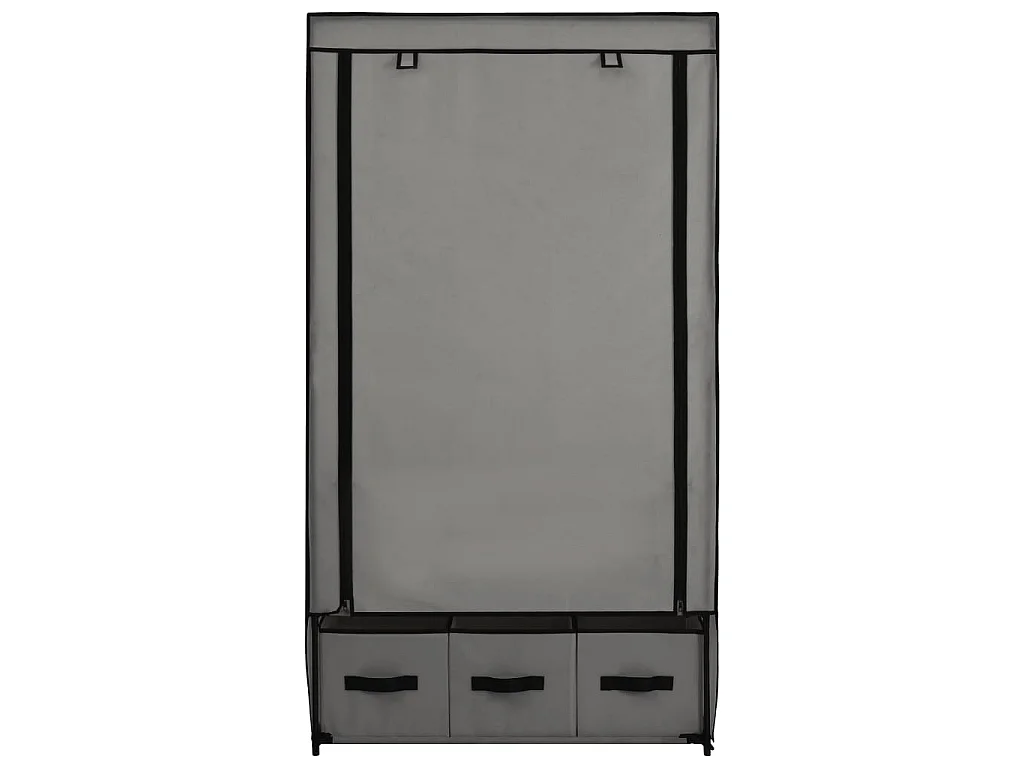 Roupeiro 87x49x159 cm tecido cinzento