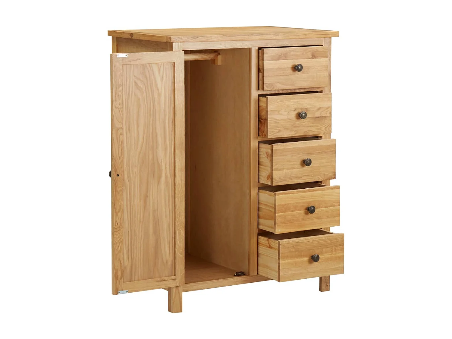 Kledingkast 76x52x105 cm massief eikenhout