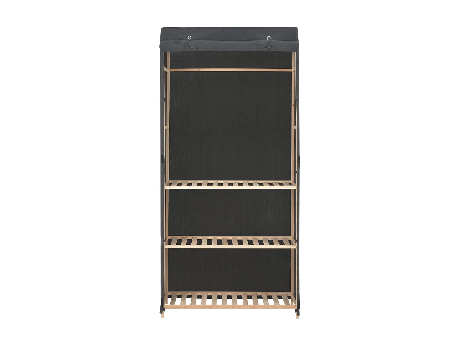 3-stufiger Kleiderschrank Grau 79 x 40 x 170 cm Stoff