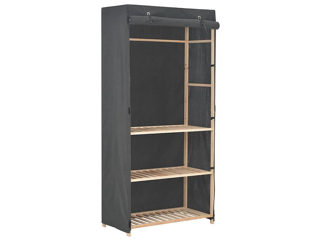 Armadio a 3 Ripiani Grigio 79x40x170 cm in Tessuto
