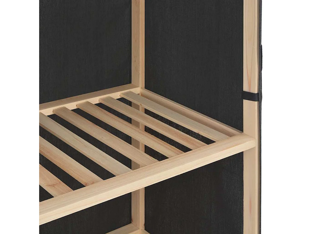 Armadio a 3 Ripiani Grigio 79x40x170 cm in Tessuto