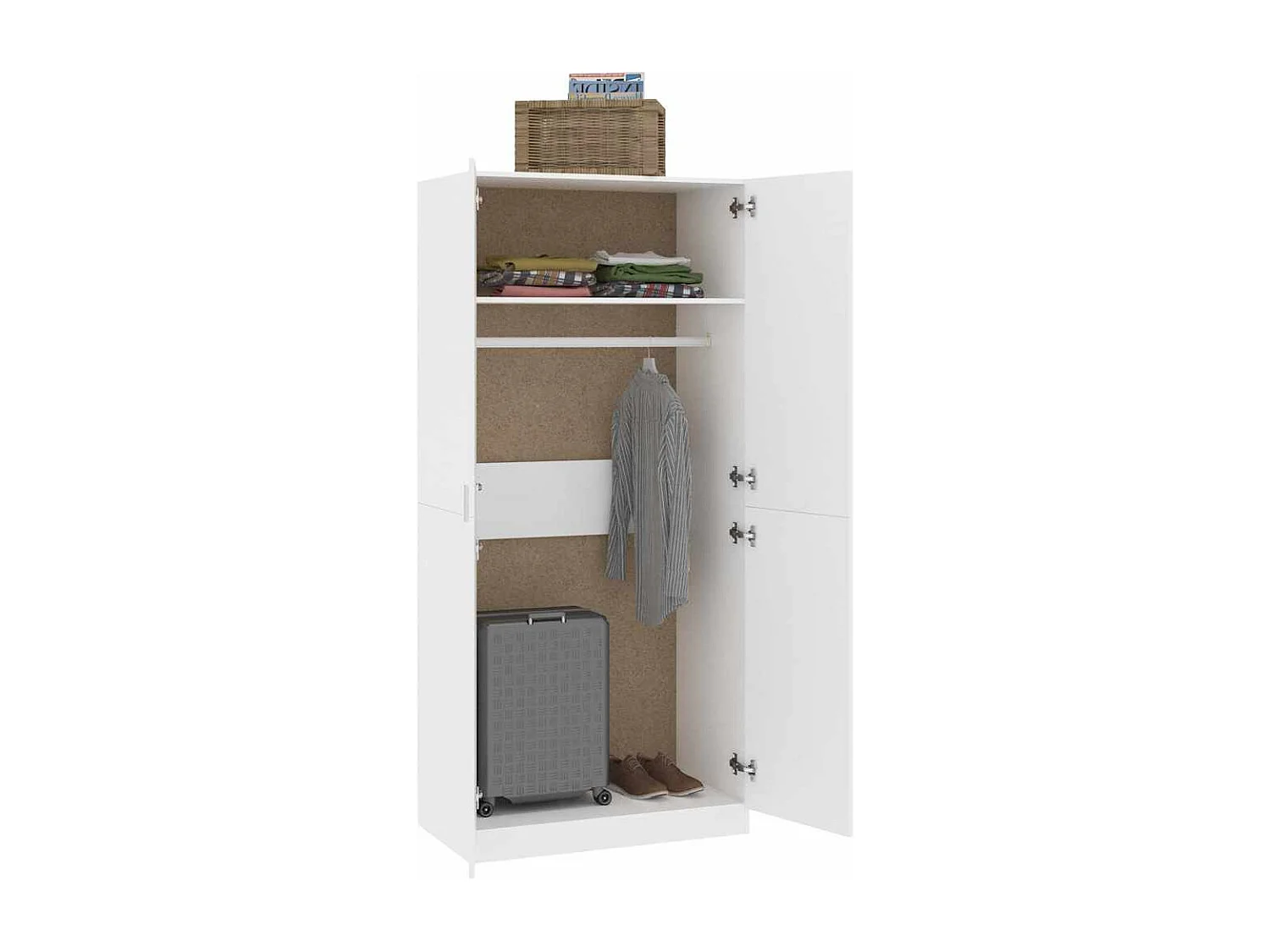 Kledingkast 90x52x200 cm bewerkt hout wit