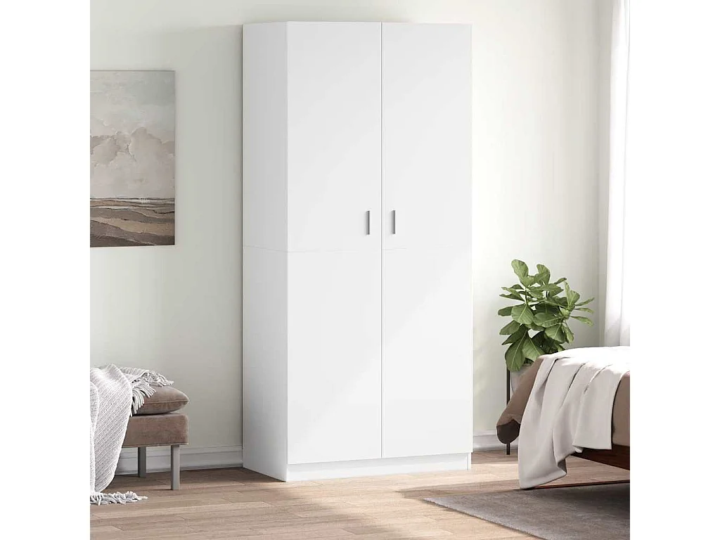 Kleiderschrank Weiß 90x52x200 cm Holzwerkstoff
