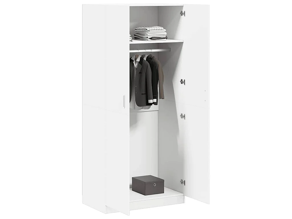 Kleiderschrank Weiß 90x52x200 cm Holzwerkstoff