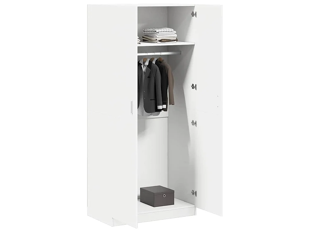 Kleiderschrank Weiß 90x52x200 cm Holzwerkstoff