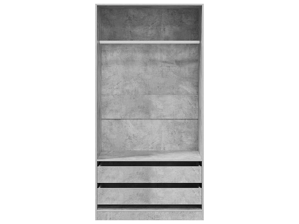 Garde-robe Gris béton 100x50x200 cm Bois d'ingénierie