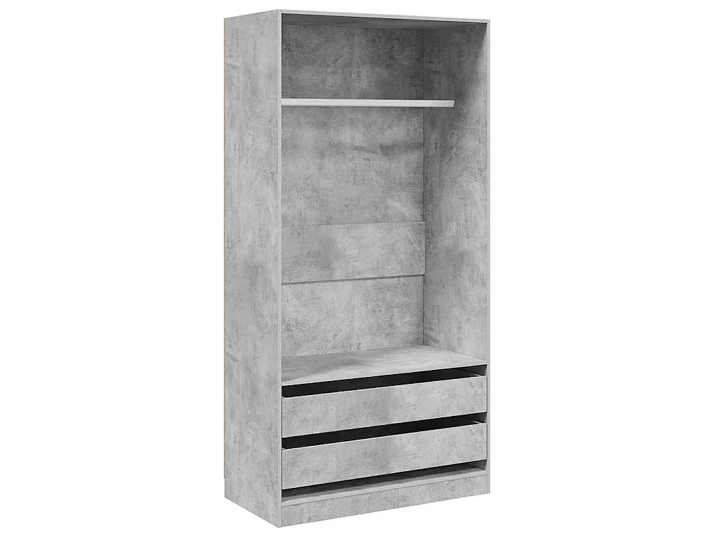 Armadio Grigio Cemento 100x50x200 cm in Legno Multistrato