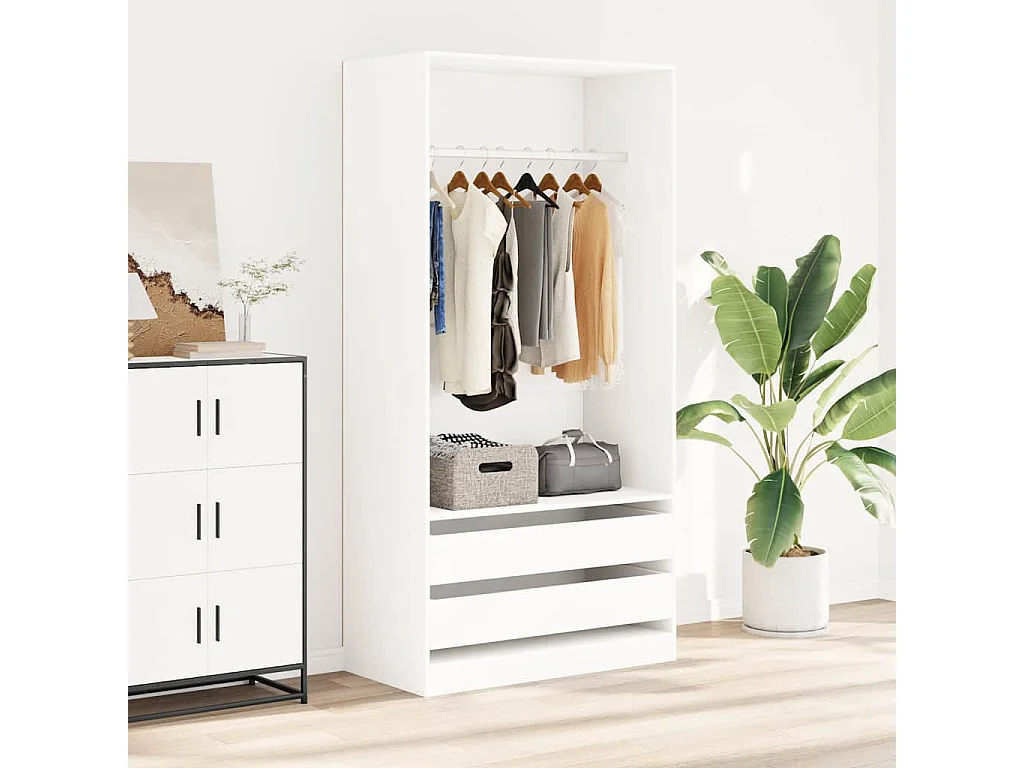 Roupeiro 100x50x200 cm derivados de madeira branco