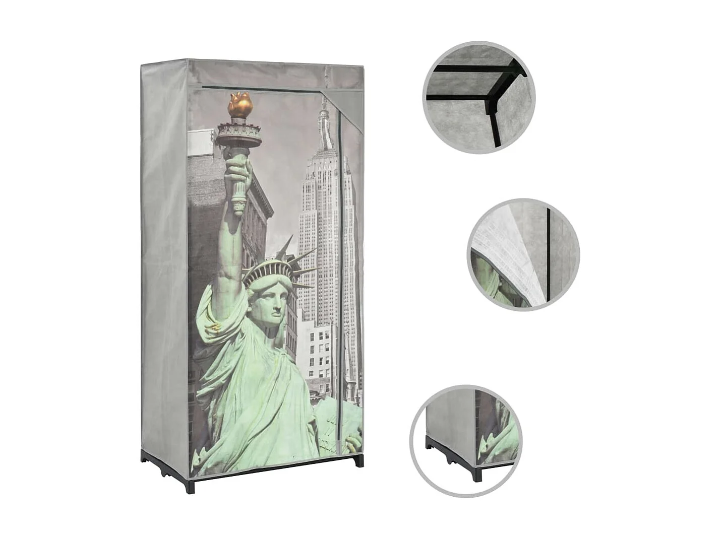 Armario de tela New York 75x45x160 cm