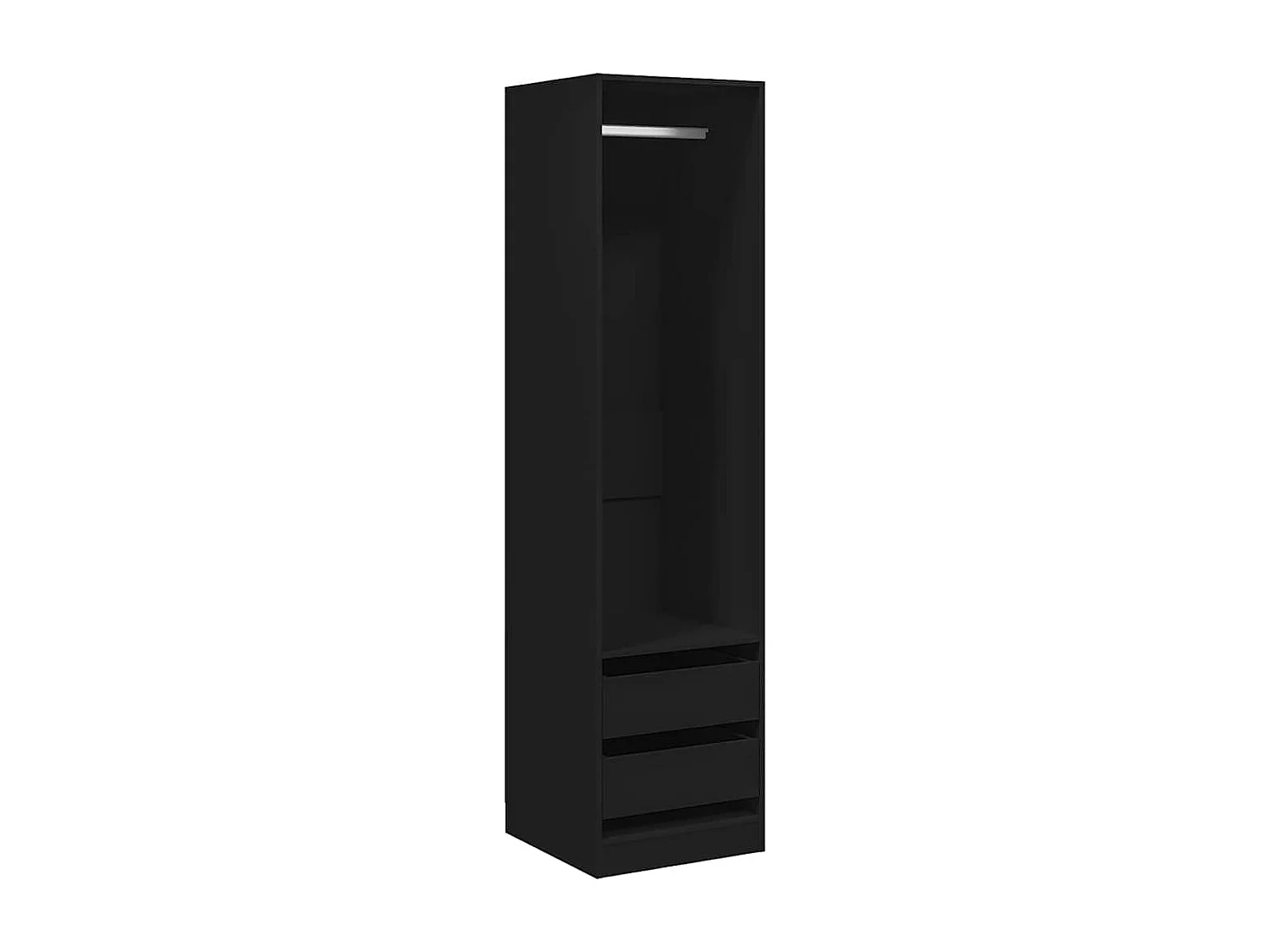 Kledingkast met lades 50x50x200 cm bewerkt hout zwart