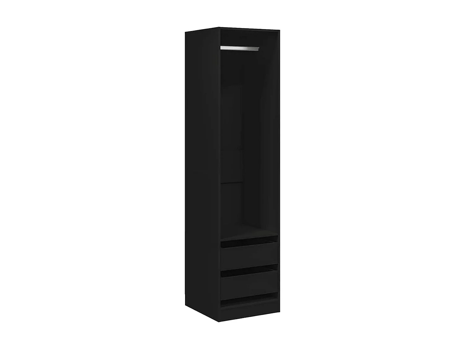 Garde-robe avec tiroirs Noir 50x50x200 cm Bois d'ingénierie