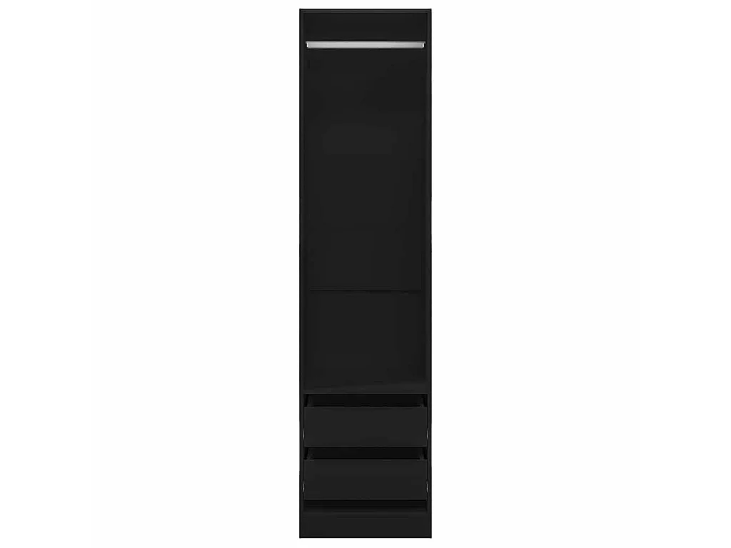 Armadio con Cassetti Nero 50x50x200 cm in Legno Multistrato
