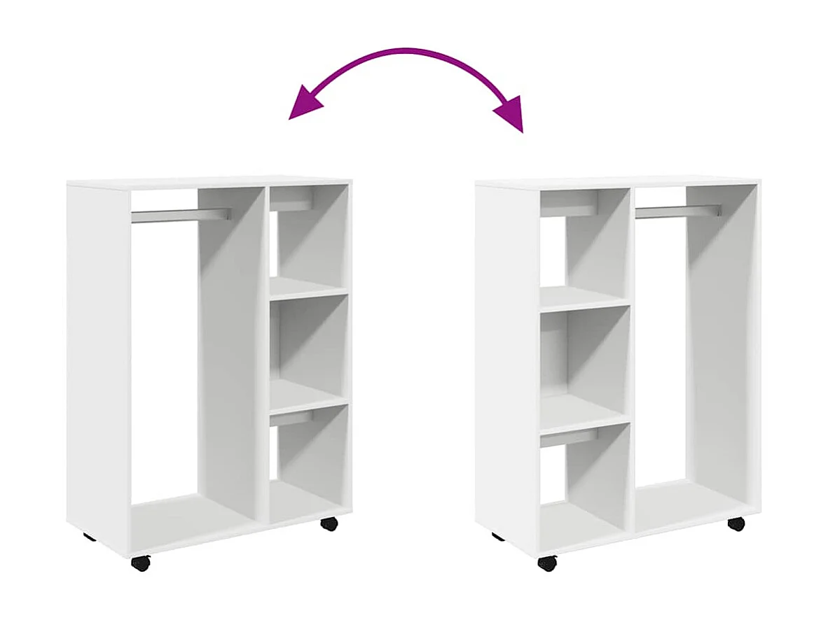 Kleiderschrank Weiß 80x40x110 cm Holzwerkstoff